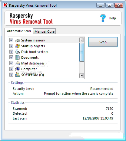 Kaspersky Virus Removal Tool v7.0.0.290 12.12.2008 00-20 Portable